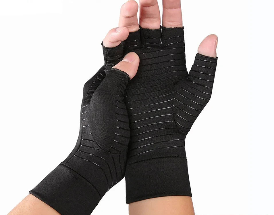 JointFlow™ Fingerless Copper Therapy Gloves