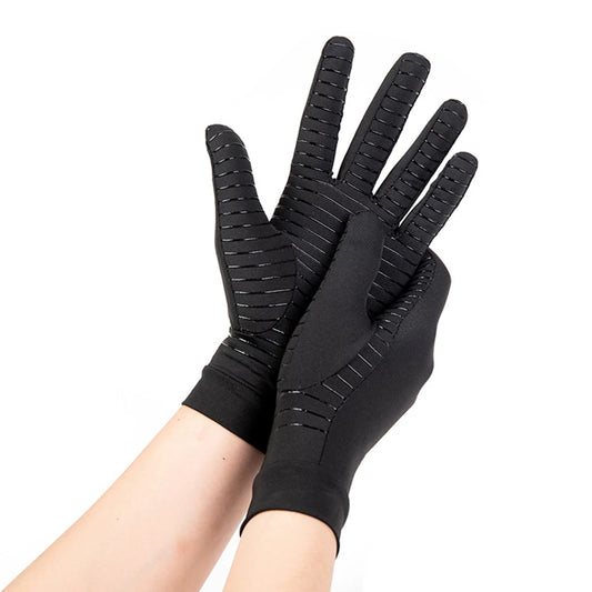 Compression Gloves Copper Fiber Spandex Touch Screen Running Sports Full Finger Glove Running Sports Winter Warm Cycling Gloves