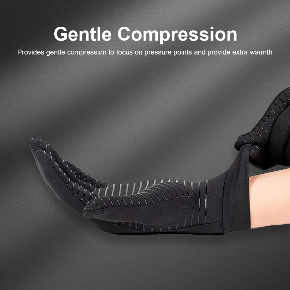 Compression Gloves Copper Fiber Spandex Touch Screen Running Sports Full Finger Glove Running Sports Winter Warm Cycling Gloves